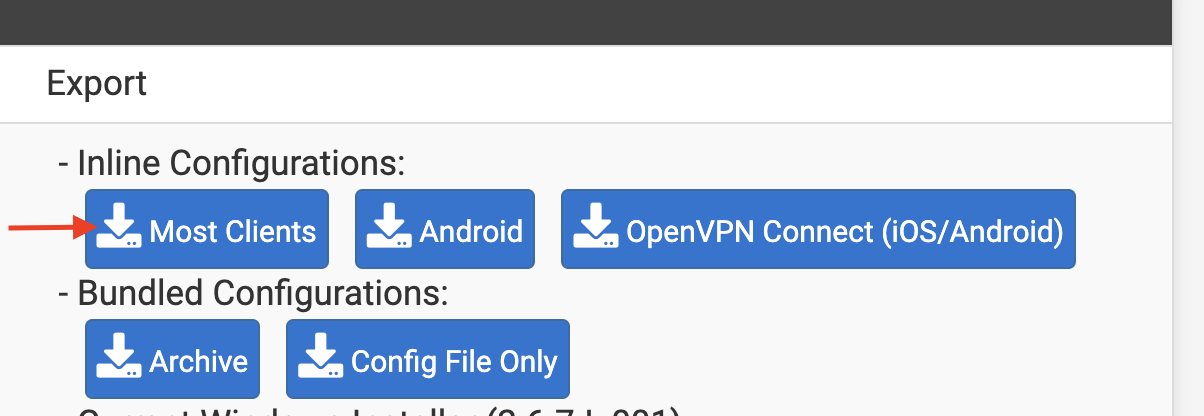 pfsense download ovpn file